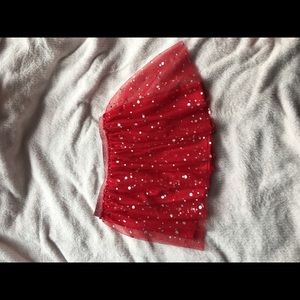 Glittery red skirt